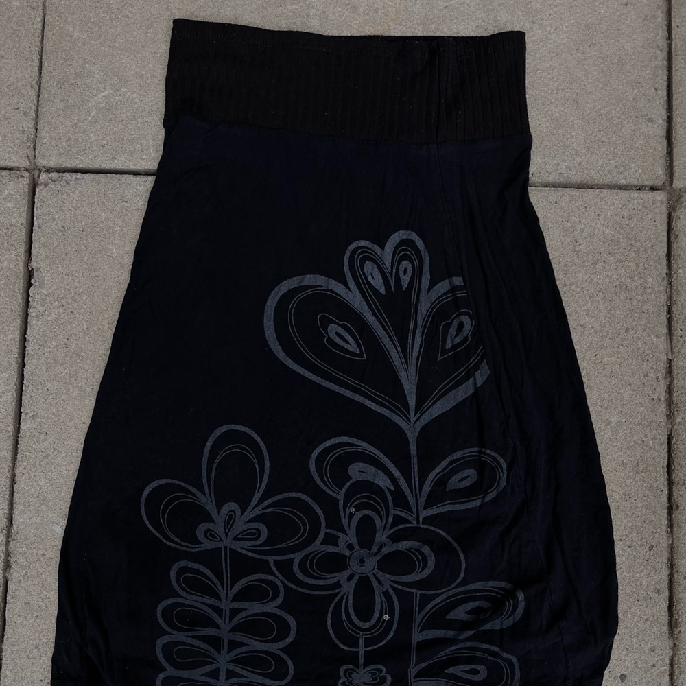 Black Floral Skirt